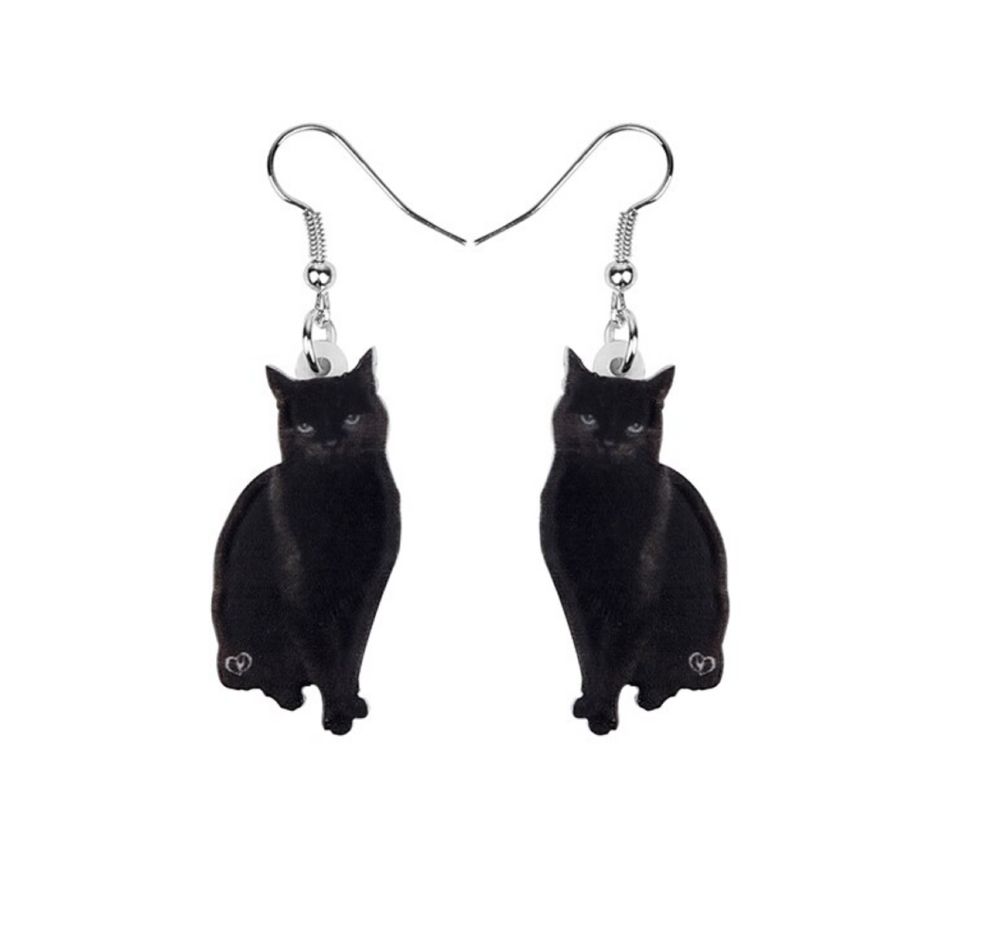 Black Cat Drop Earrings