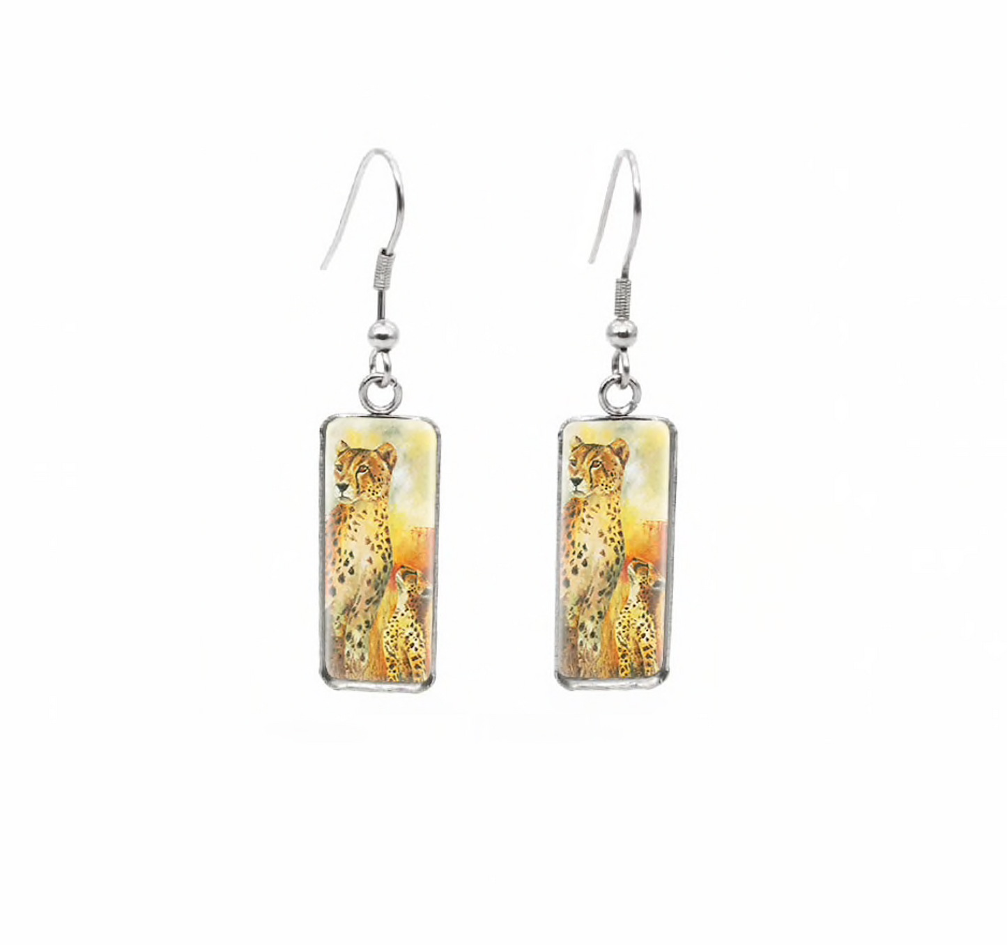 Animal Motif Rectangular Drop Earrings