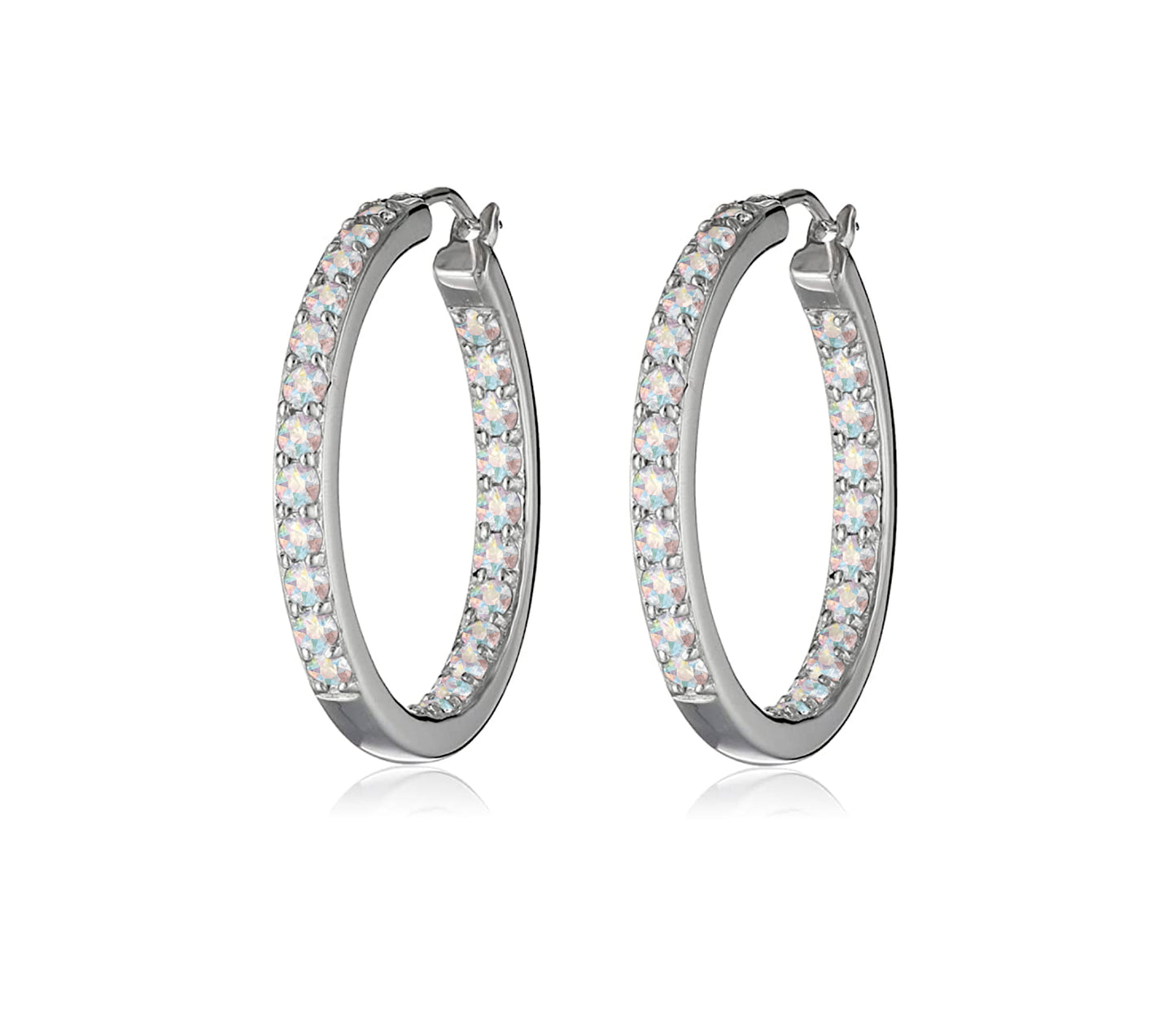 Dual Sided Crystal Hoop Earrings