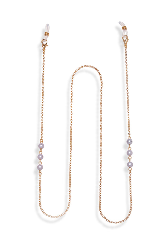 Goldtone 26in Imitation Pearl Sunglasses Chain