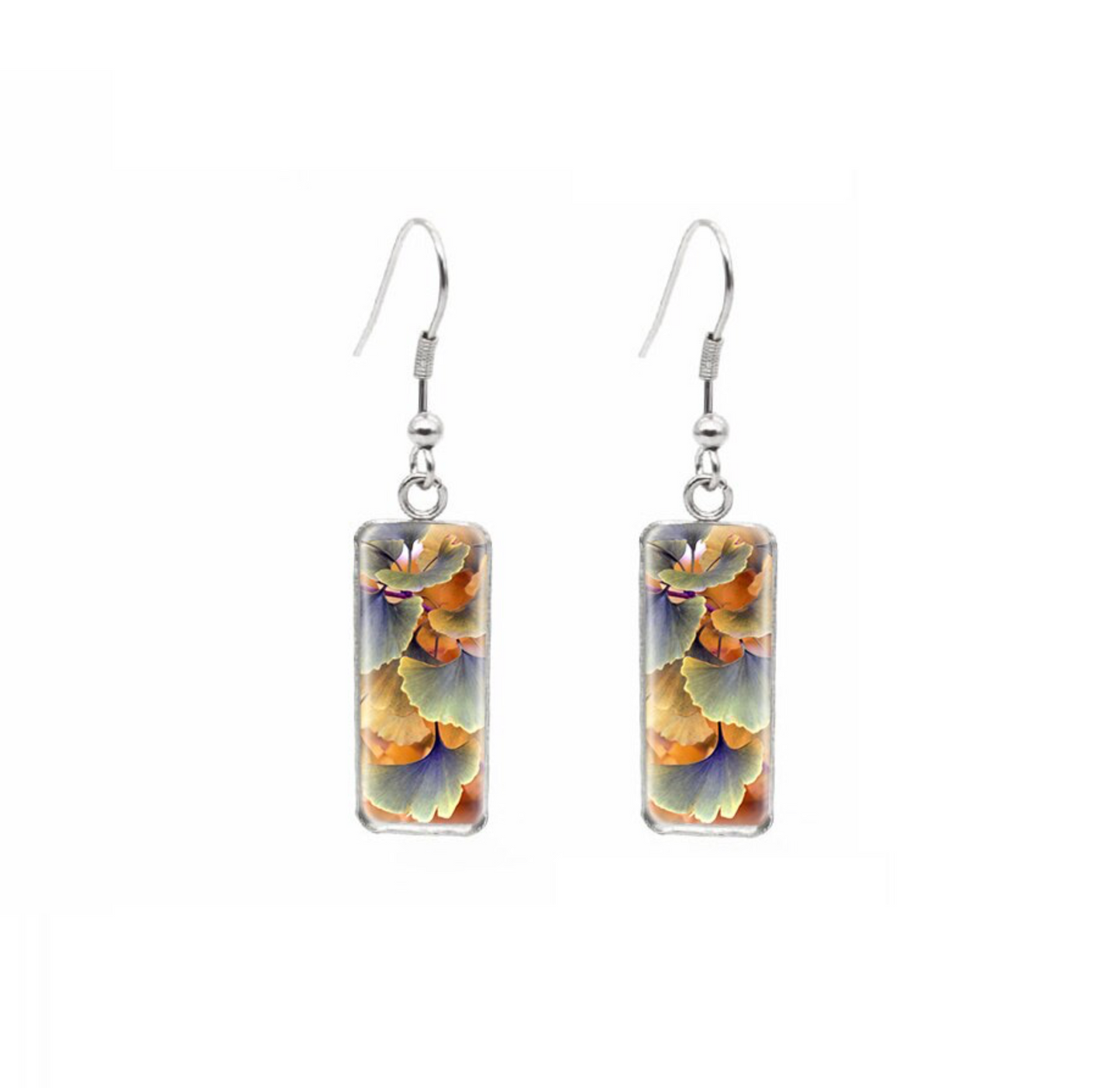 Patterned Rectangular Drop Earrings