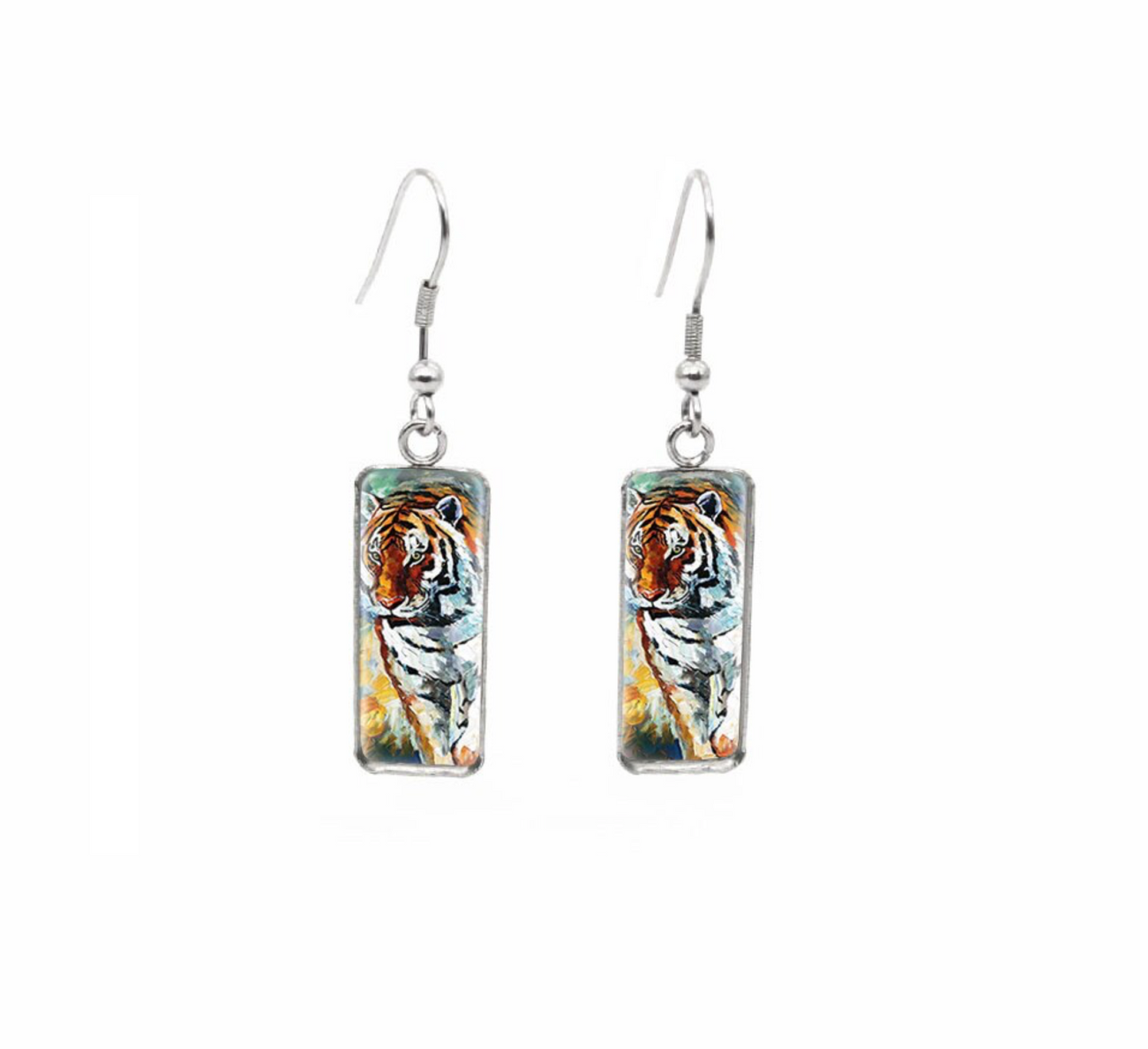 Animal Motif Rectangular Drop Earrings