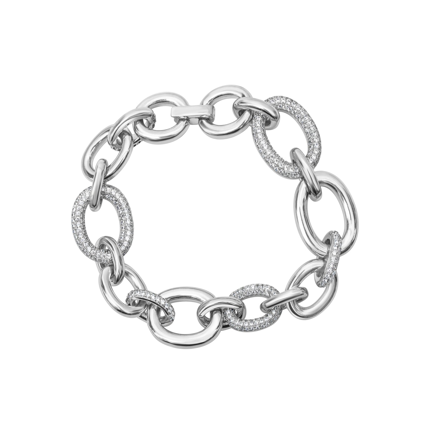 Sterling Silver Link Statement Bracelet