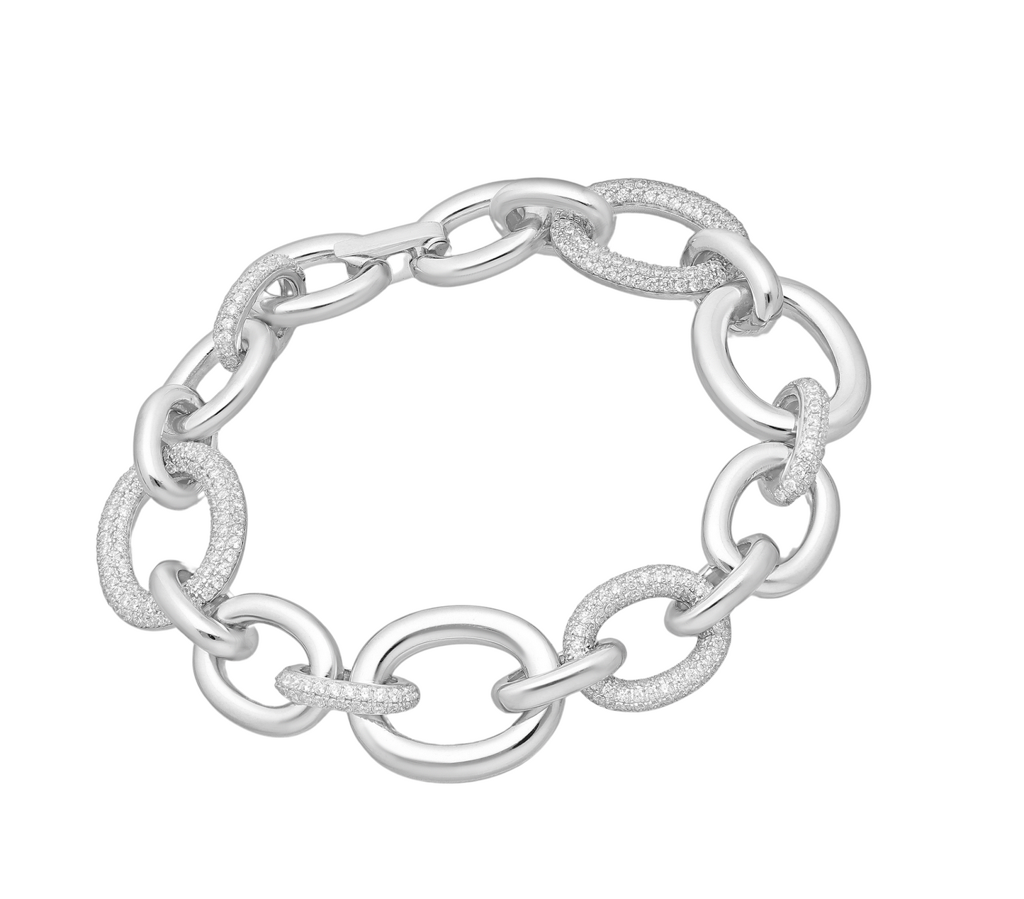 Sterling Silver Link Statement Bracelet