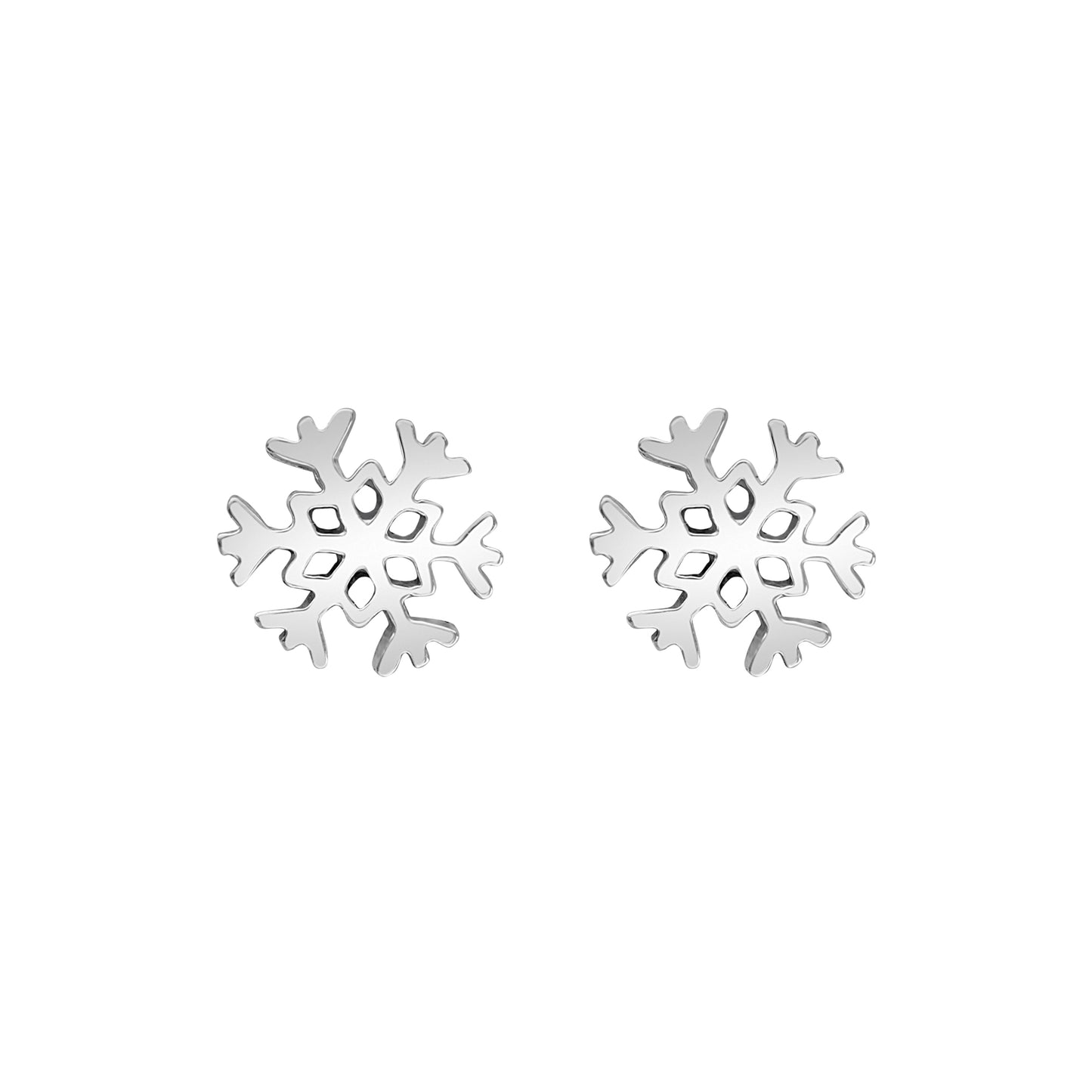 Sterling Silver Snowflake Stud Earrings