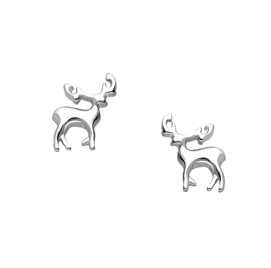Sterling Silver Elegant Deer Stud Earrings