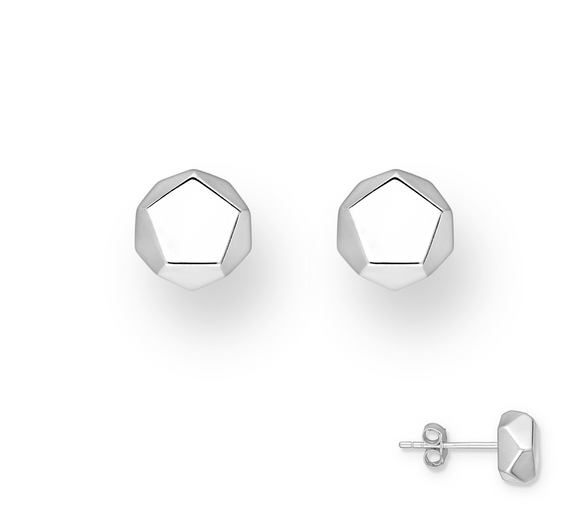 Sterling Silver Geometric Stud Earring