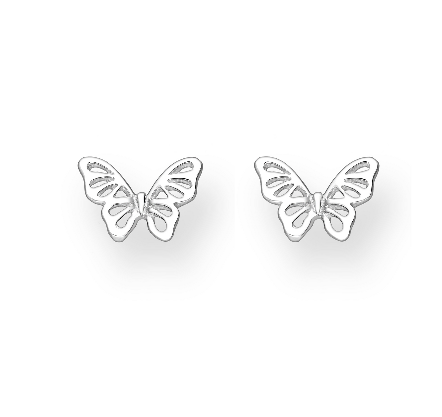 Sterling Silver Butterfly Stud Earrings