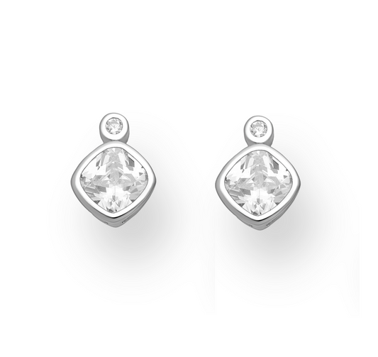 Sterling Silver Cubic Zirconia Stud Earrings