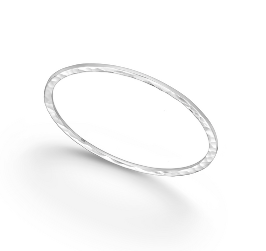 Sterling Silver Hammered Bangle