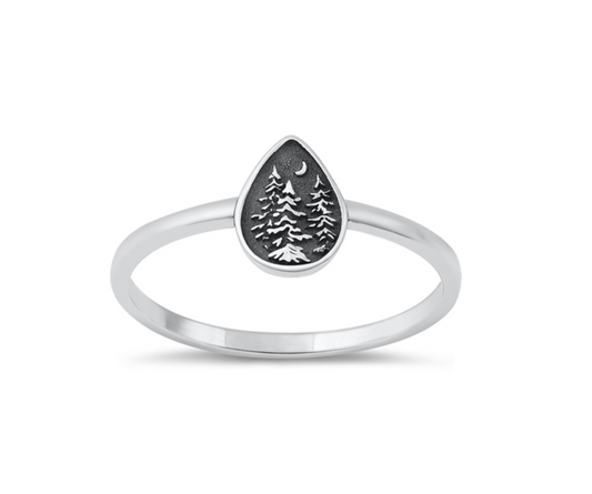 Sterling Silver Winter Night Ring