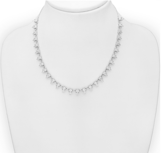 Sterling Silver & Cubic Zirconia Teardrop Tennis Necklace