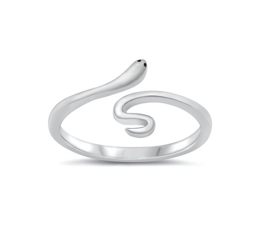 Sterling Silver Snake Bypass Ring