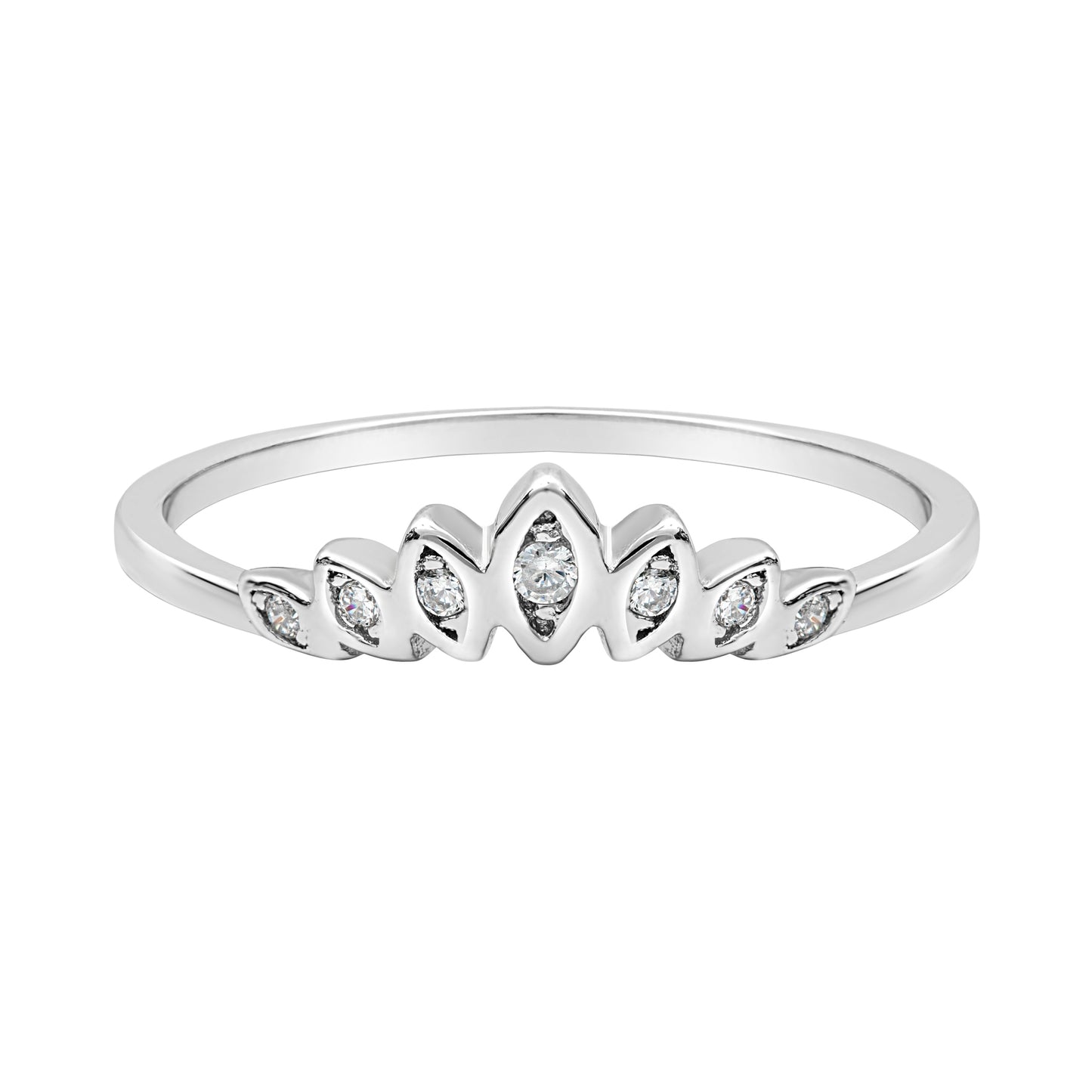 Sterling Silver & Cubic Zirconia Tiara Ring