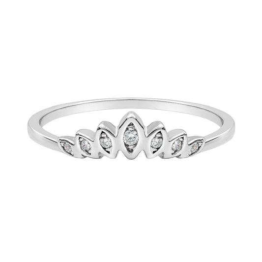 Sterling Silver & Cubic Zirconia Tiara Ring