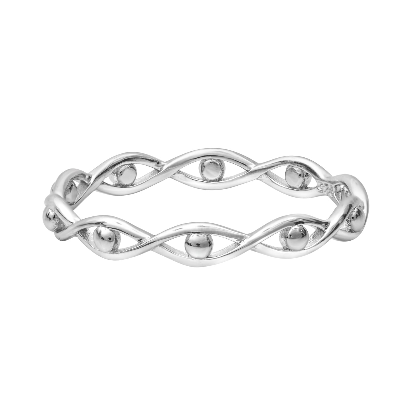 Sterling Silver Wrap Around Eye Band Ring