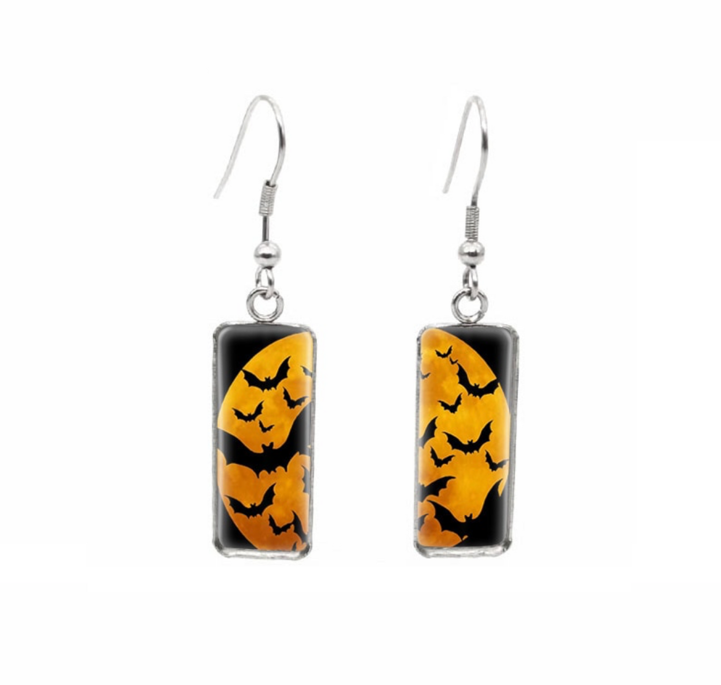 Halloween Themed Rectangular Drop Earrings