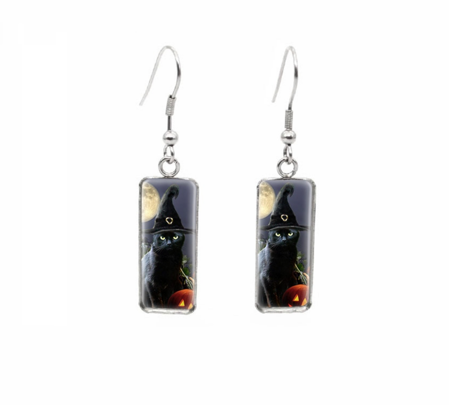 Halloween Themed Rectangular Drop Earrings