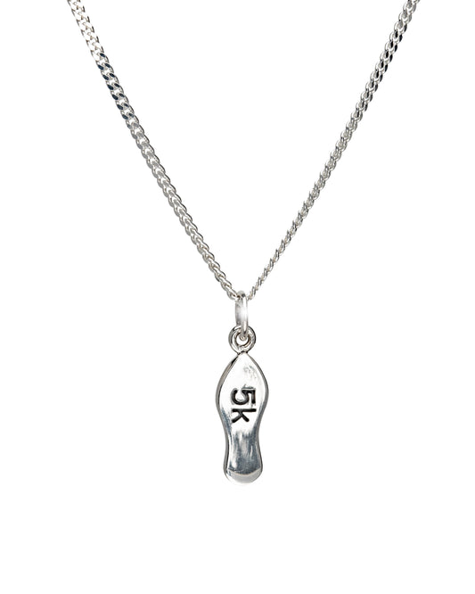 Sterling Silver Runner's 5K Pendant Necklace