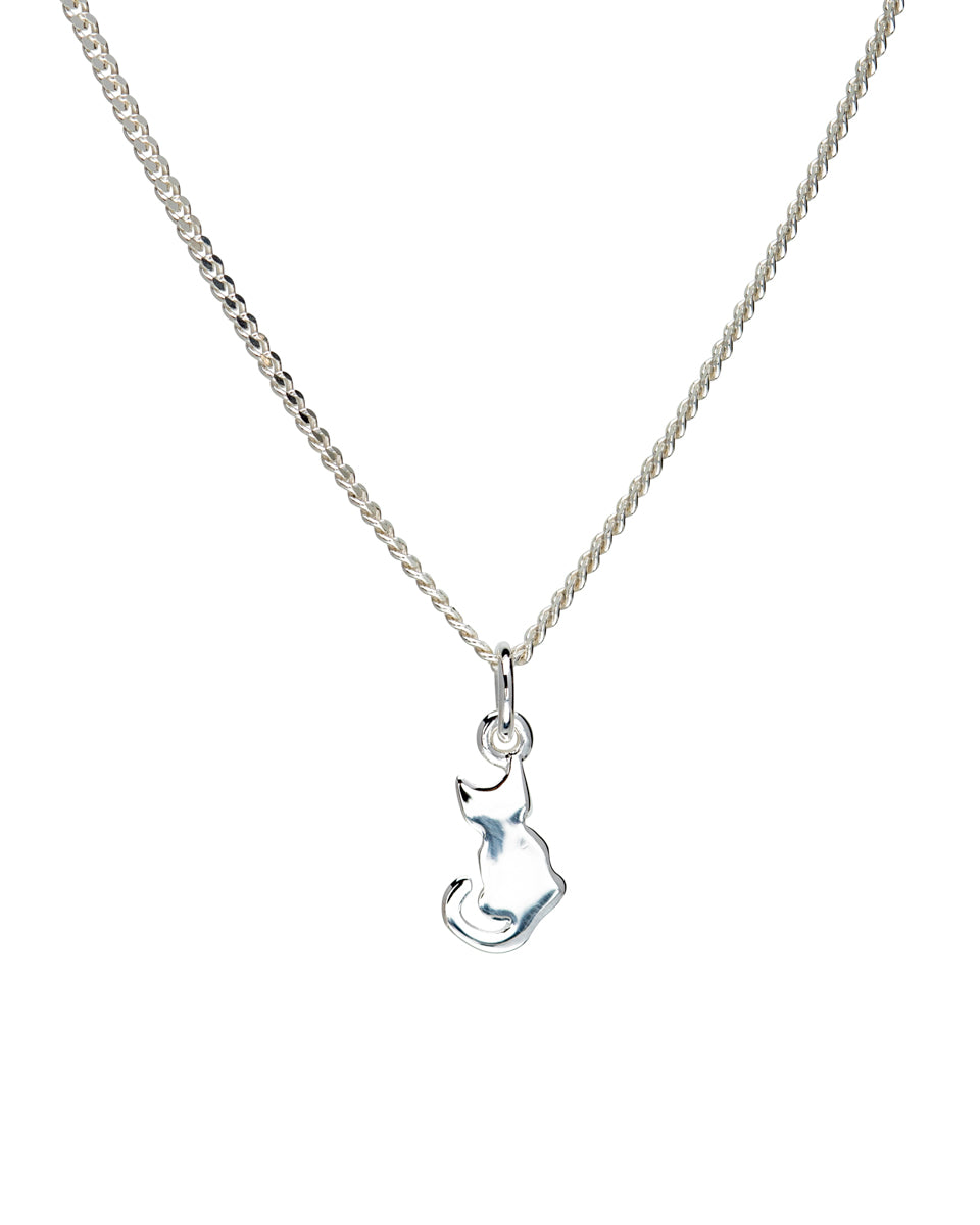 Sterling Silver Kitten Pendant Necklace