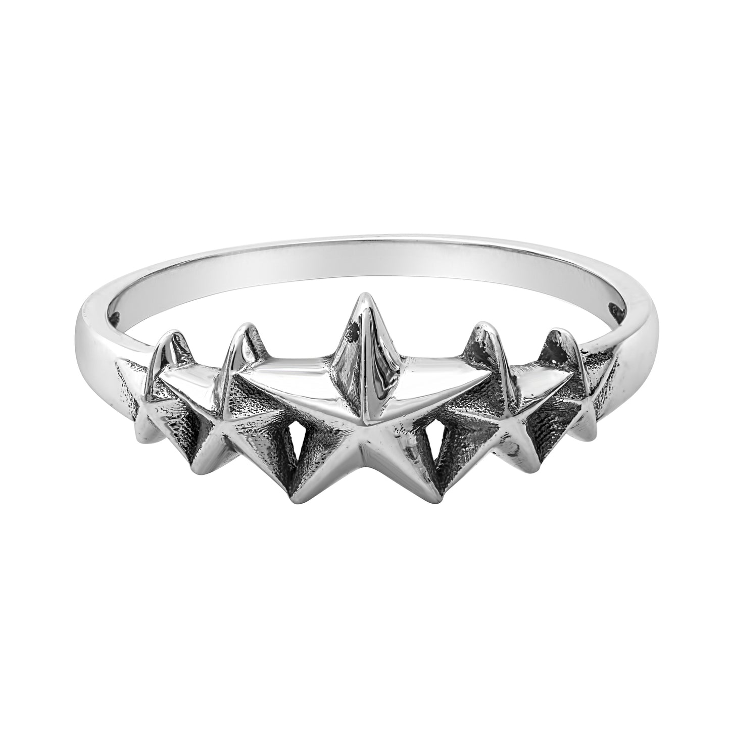 Sterling Silver Five Star Ring