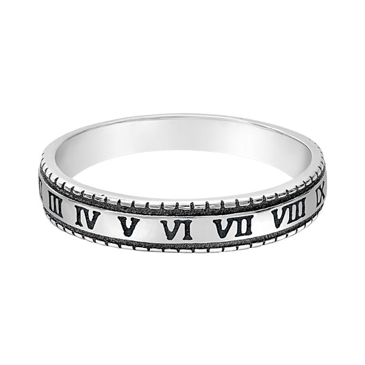 Sterling Silver Roman Numeral Ring