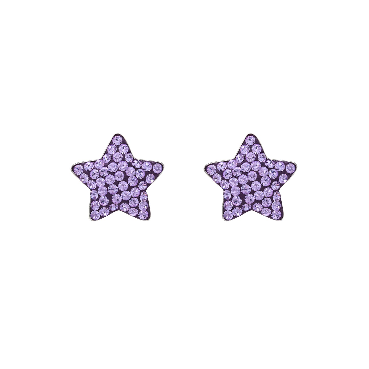 Sterling Silver & Lavender Cubic Zirconia Star Stud Earrings