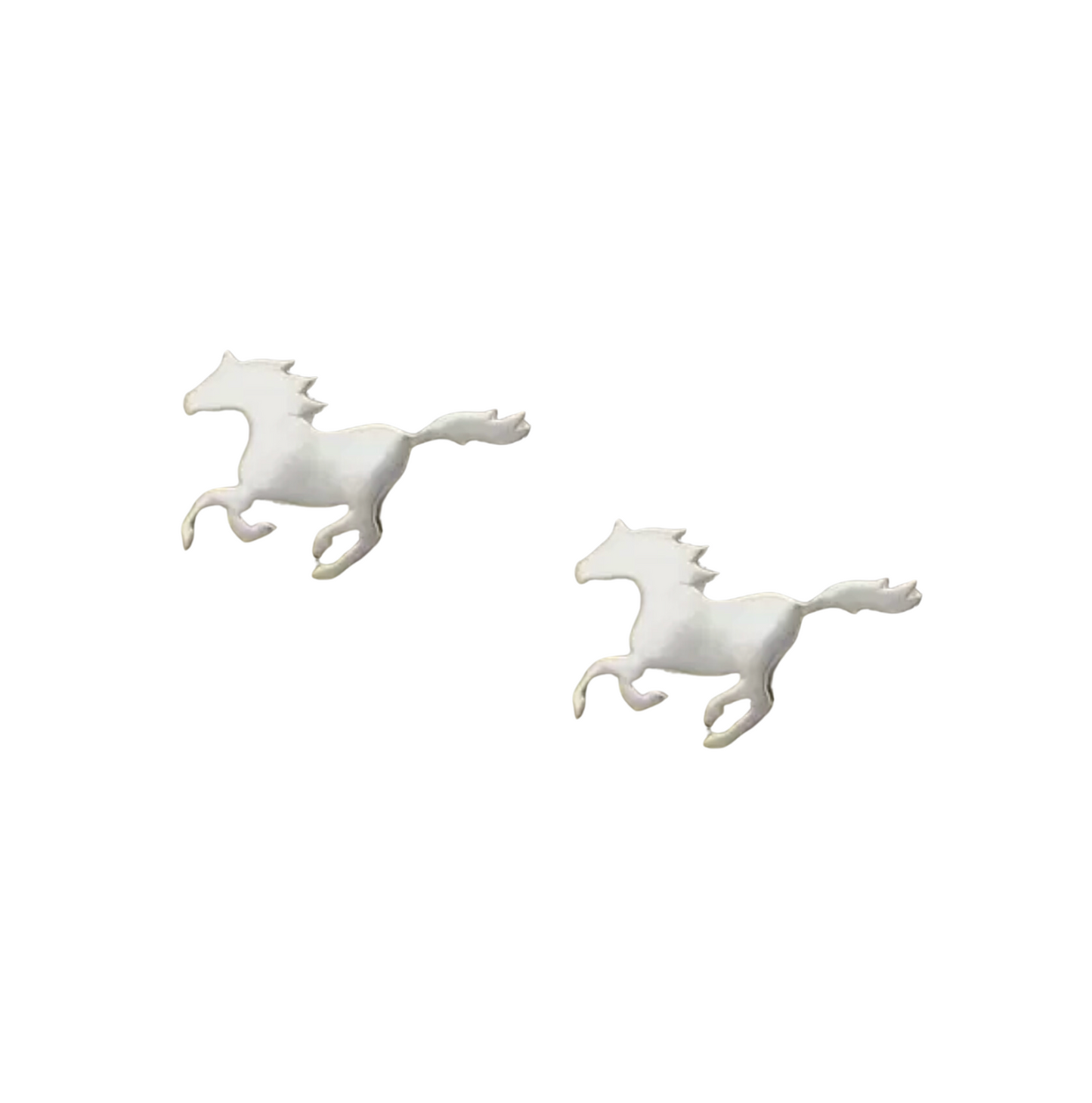 Sterling Silver Running Unicorn Stud Earrings