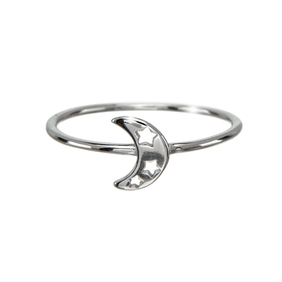 Sterling Silver Moon & Stars Ring