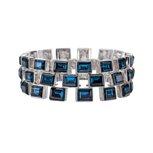 Montana Swarovski Crystal Square Linked Statement Bracelet