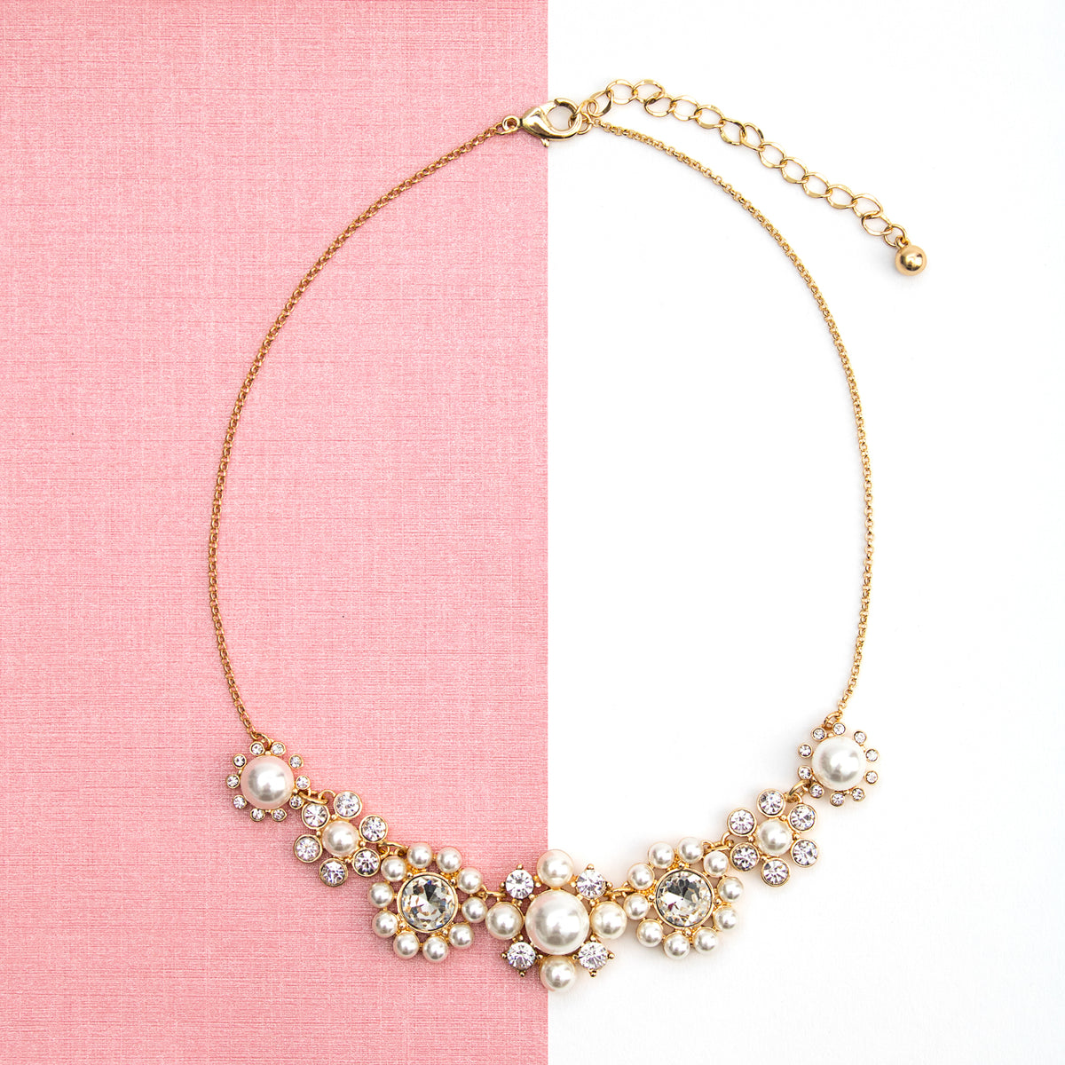 Vintage Pearl Goldtone Collar Necklace