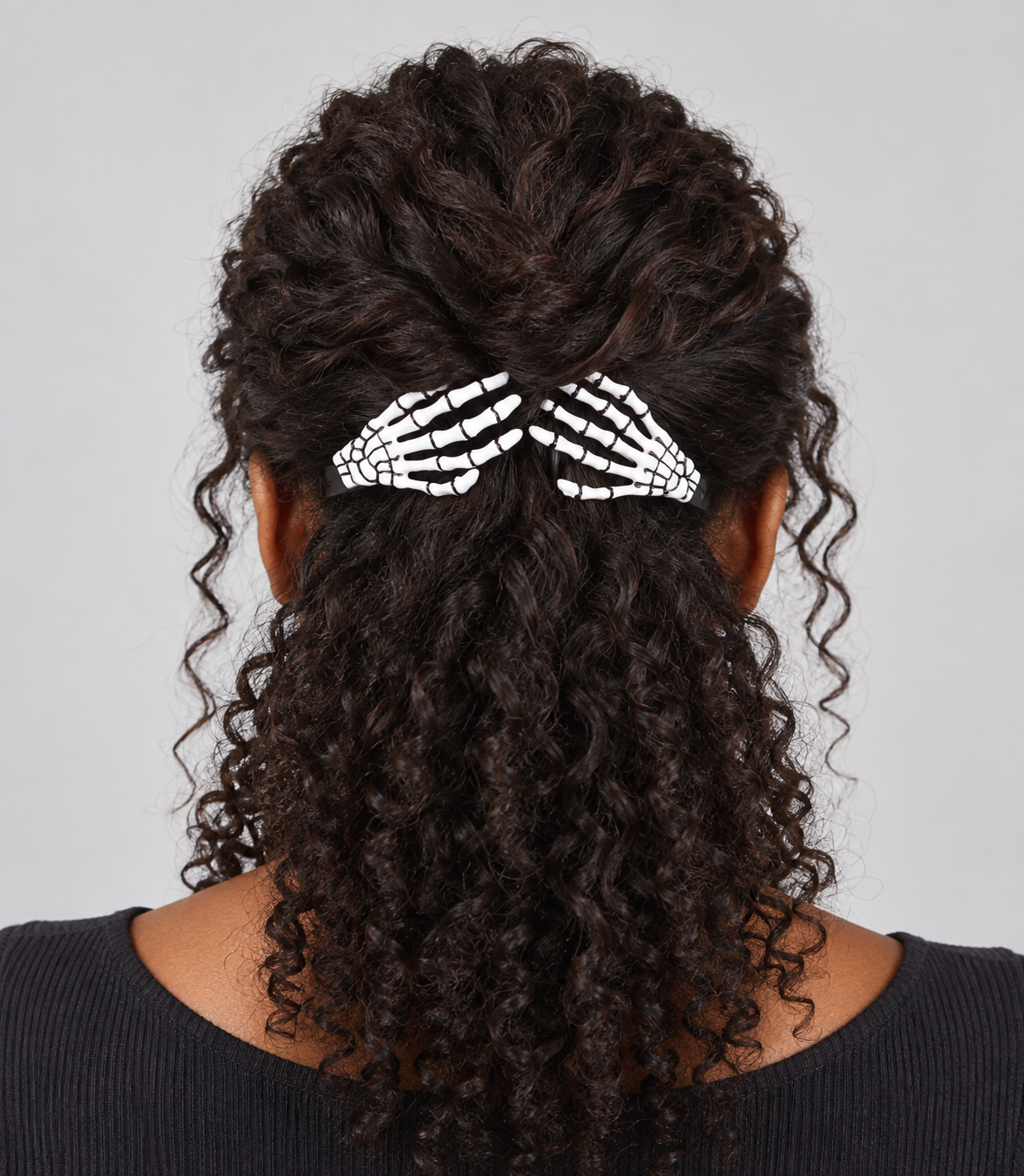 Skeleton Hand Halloween Hair Barrettes – Set of Two