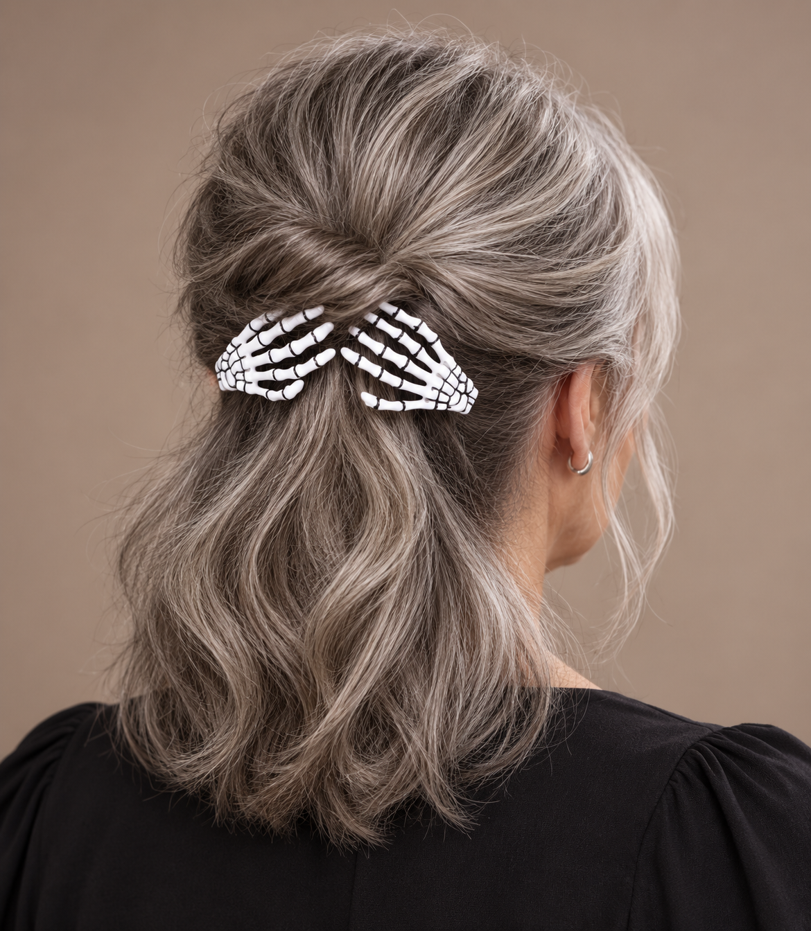 Skeleton Hand Halloween Hair Barrettes – Set of Two