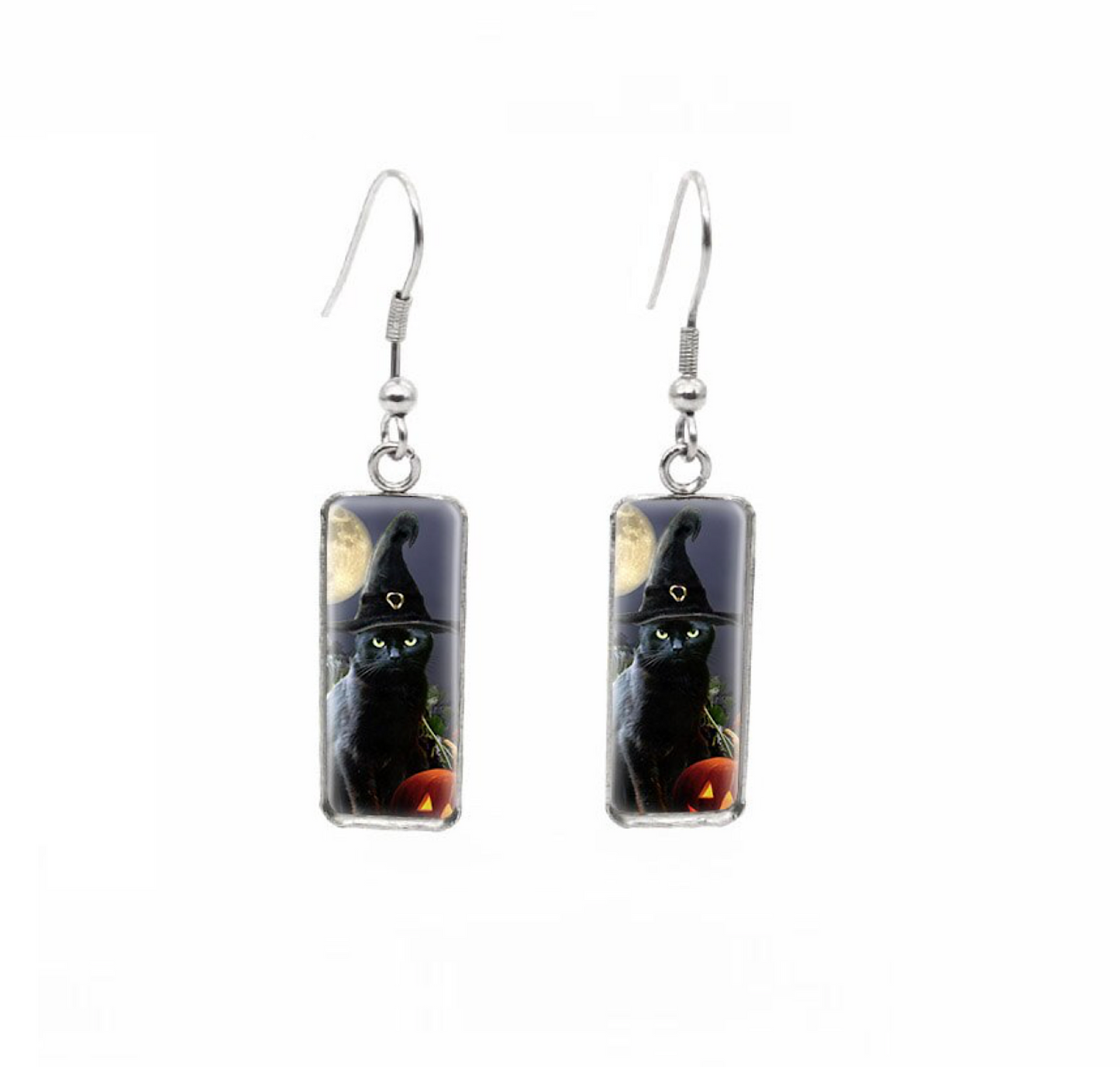 Halloween Themed Rectangular Drop Earrings