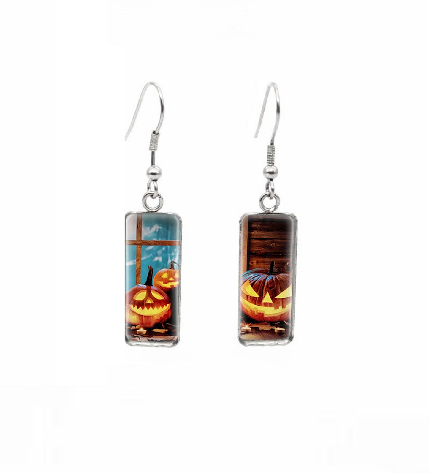 Halloween Themed Rectangular Drop Earrings