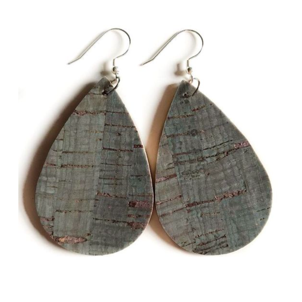 Neutral Textured Teardrop Drop Earrings