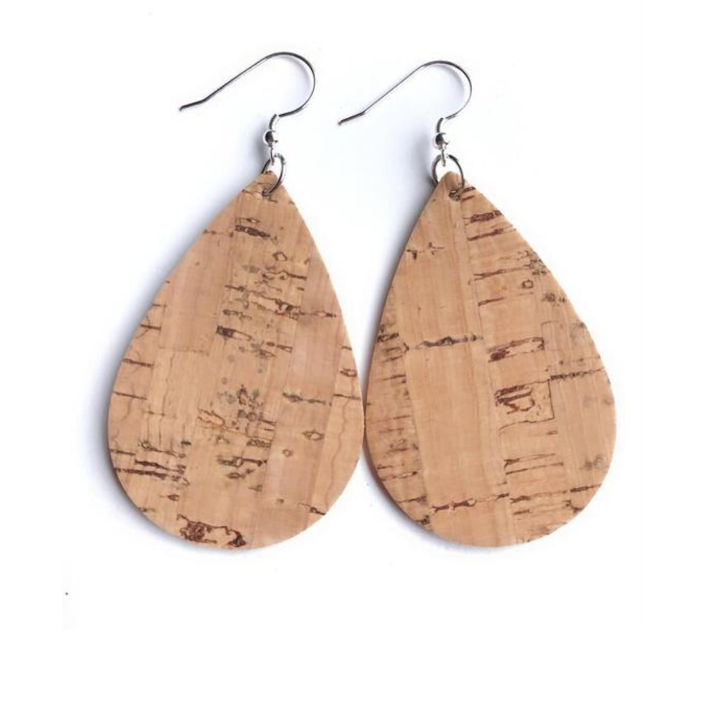 Neutral Textured Teardrop Drop Earrings