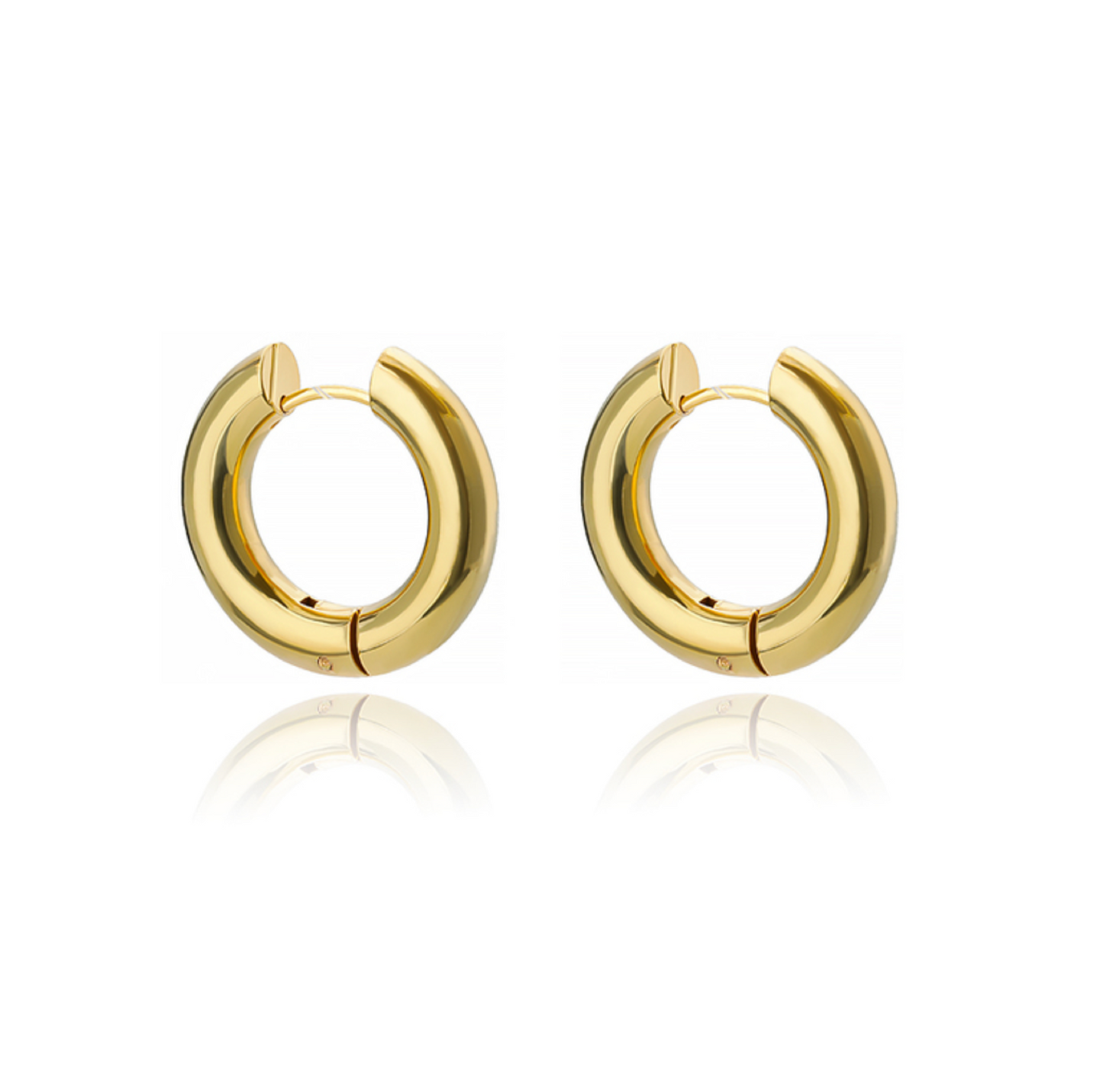 Goldtone Minimalist Huggie Hoop Earrings