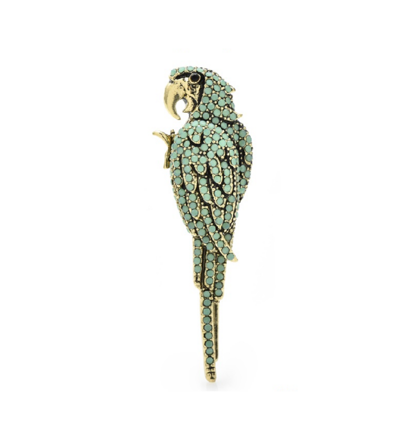 Multi Colored Crystal Parrot Brooch