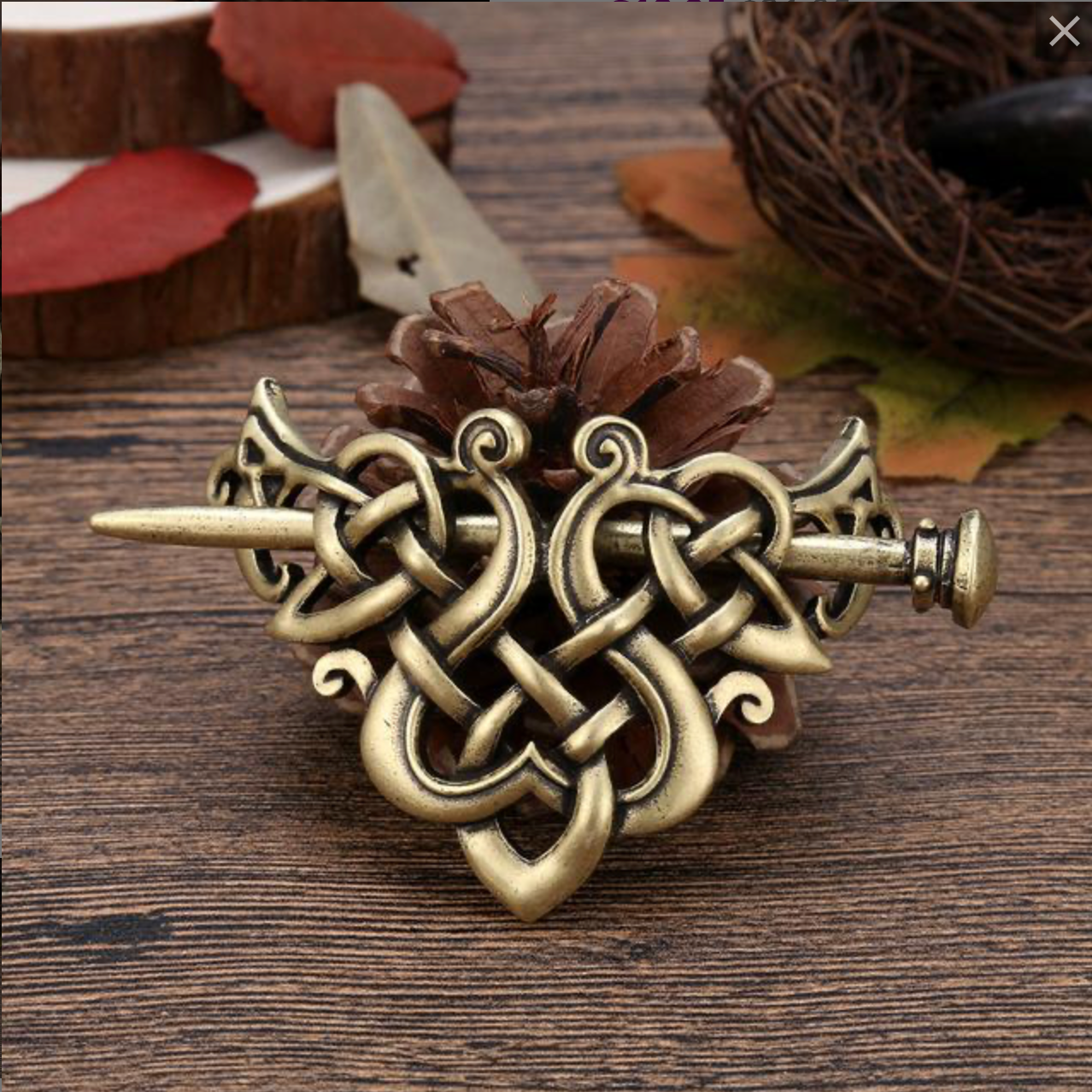 Antiqued Goldtone Celtic Hair Pin