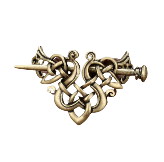 Antiqued Goldtone Celtic Hair Pin