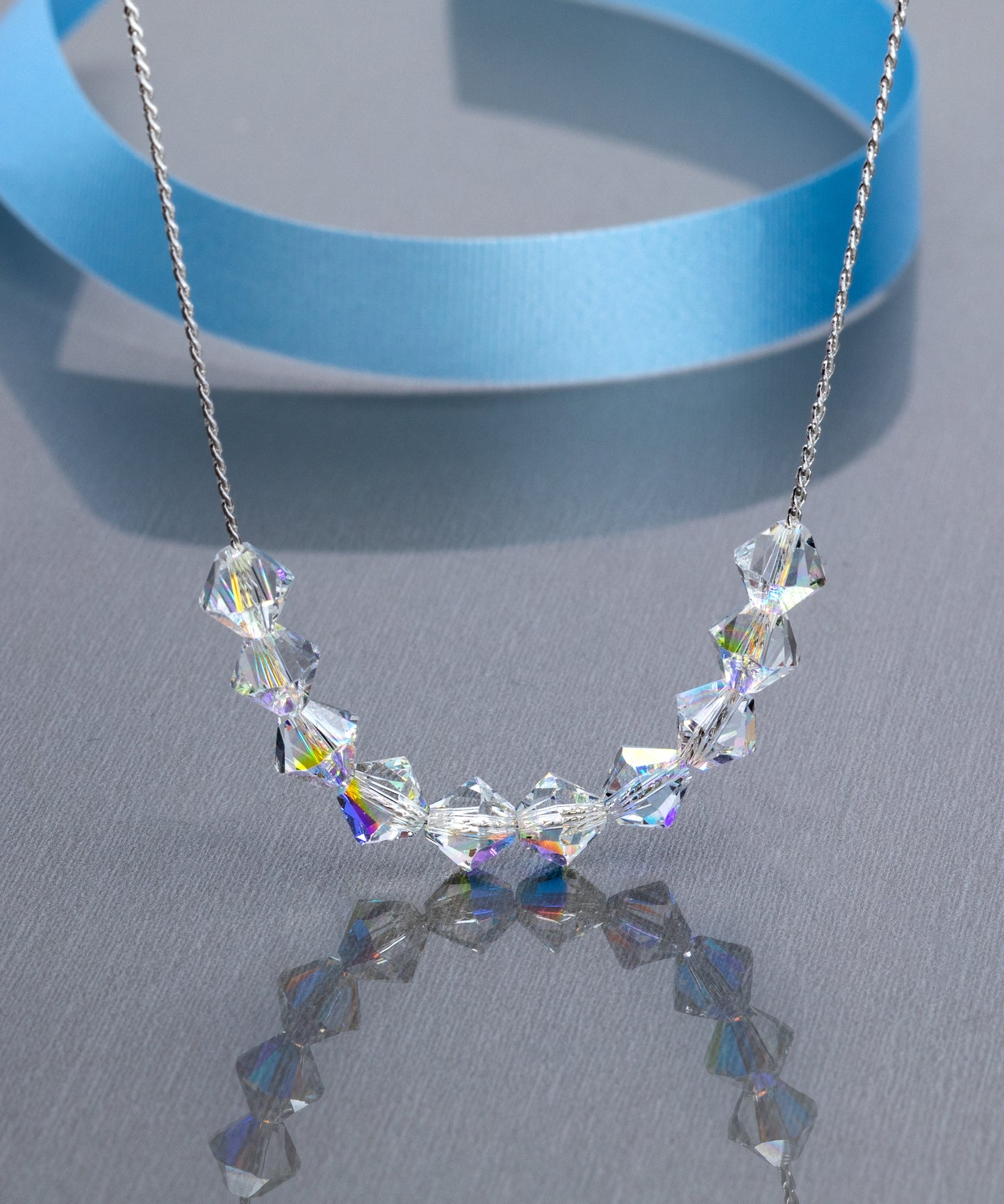 Crystal & Silvertone Multi-gem Necklace With Swarovski¾ Crystals