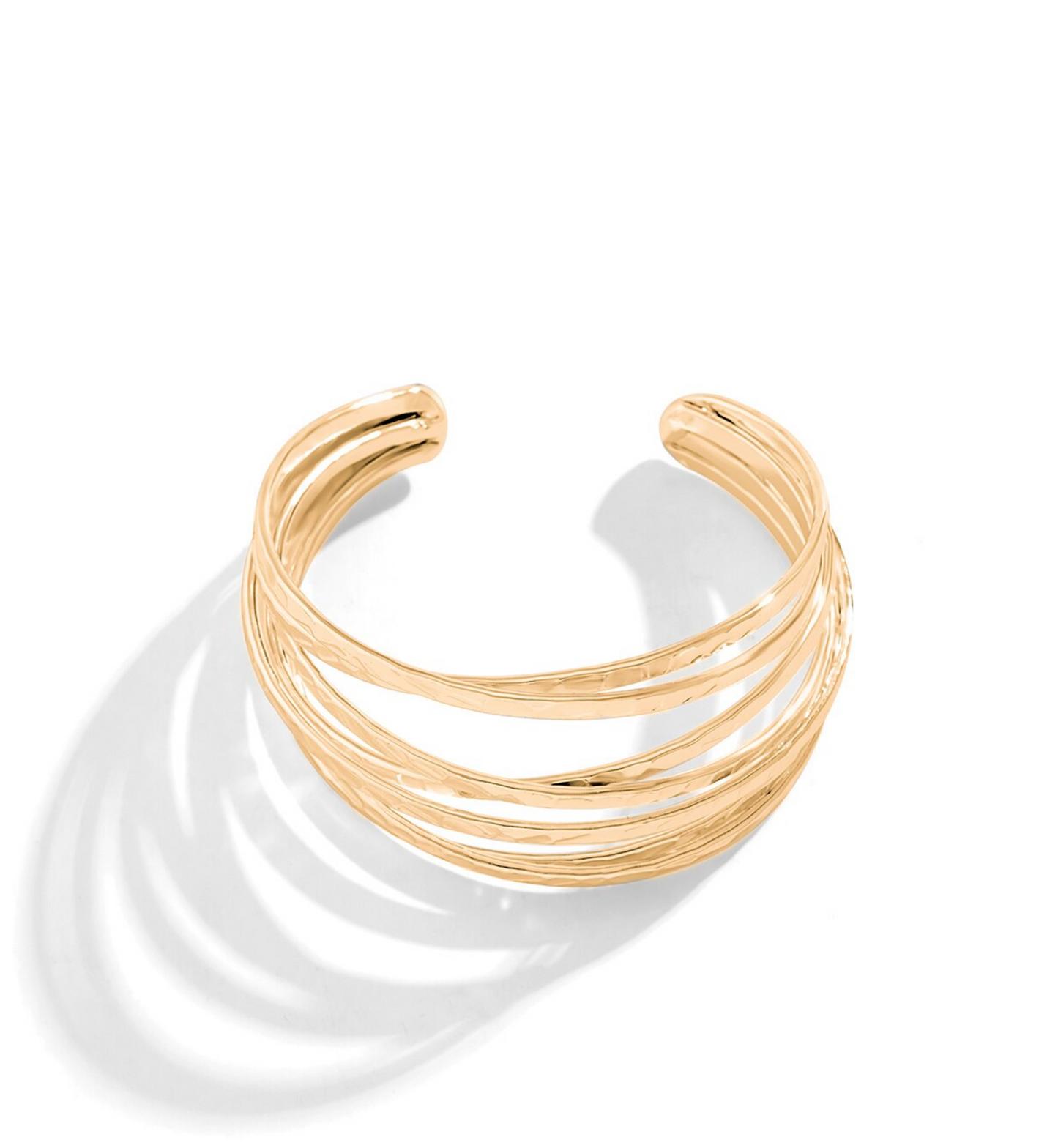 Gold bracelet on a white background