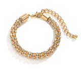 Goldtone & Clear Crystal Necklace And Bracelet Set