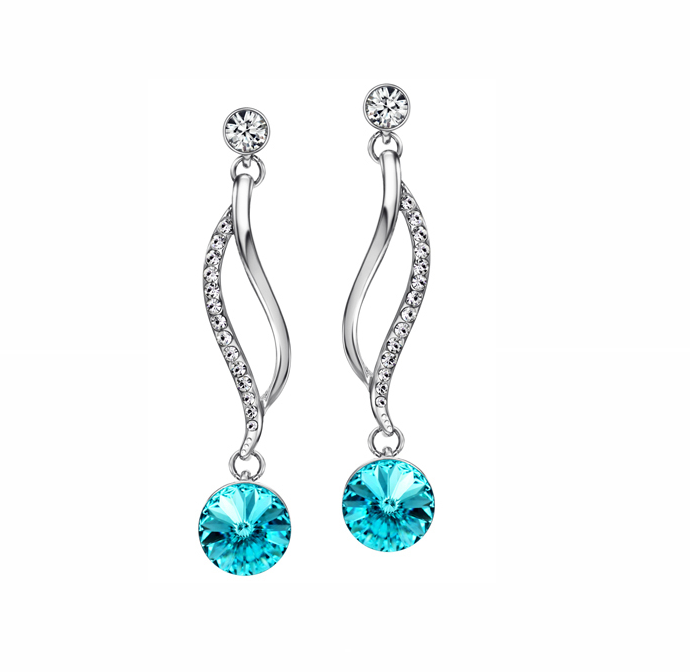 Elegant Crystal Swirl Drop Earrings