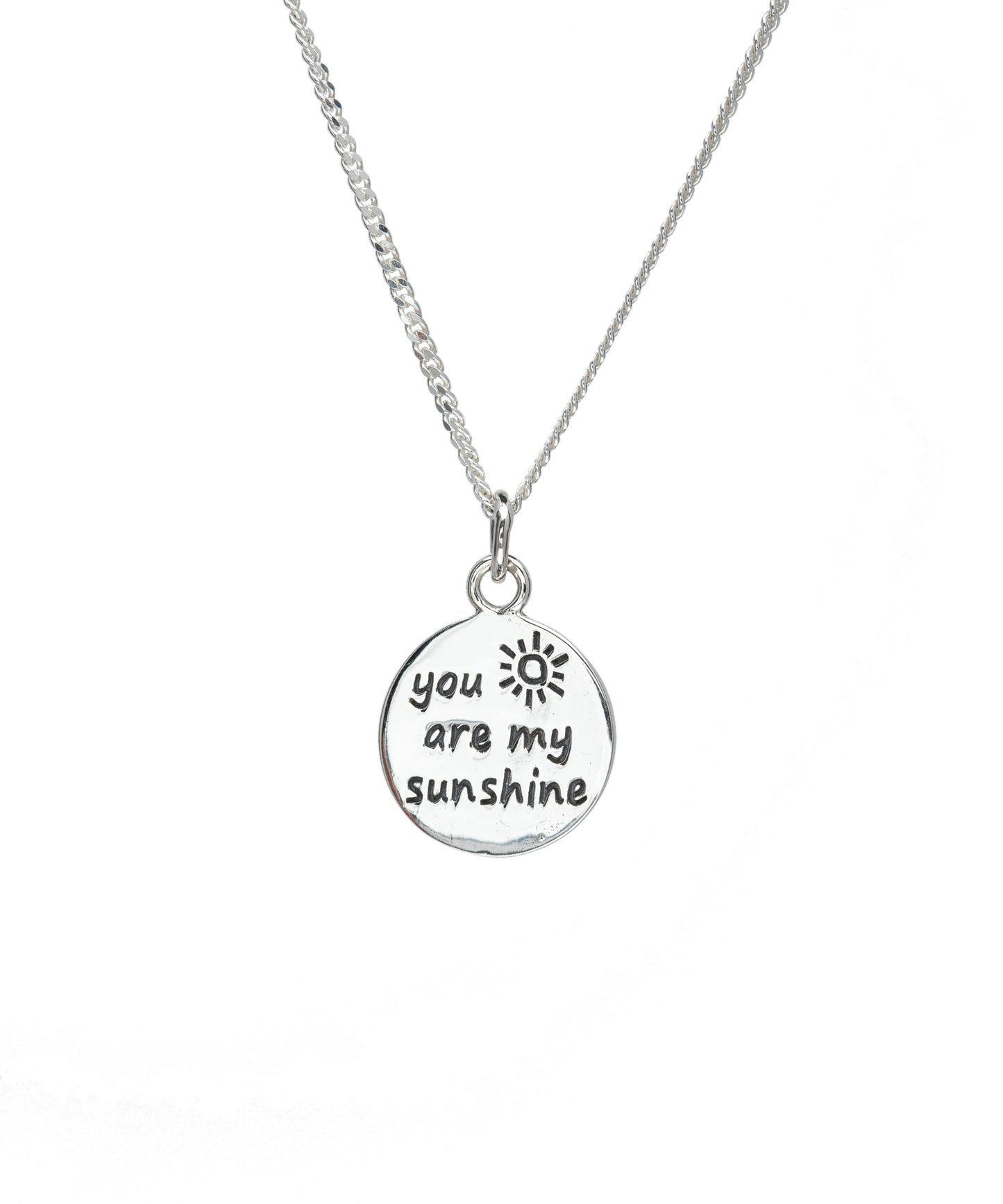 Sterling Silver 'You are my sunshine' Pendant Necklace