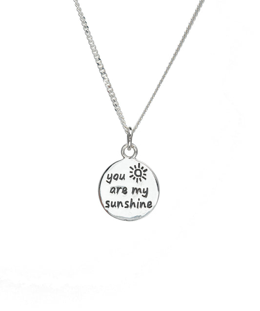 Sterling Silver 'You are my sunshine' Pendant Necklace