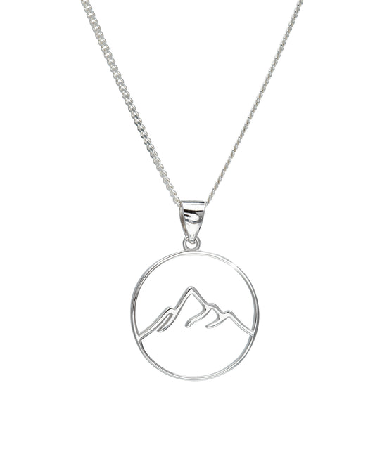 Sterling Silver Open Mountain Pendant Necklace