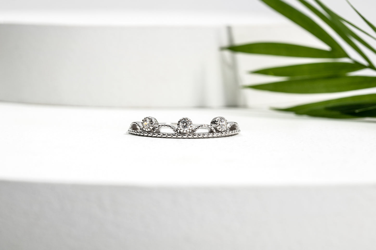 Sterling Silver & Cubic Zirconia Bezel-Set Tiara Ring