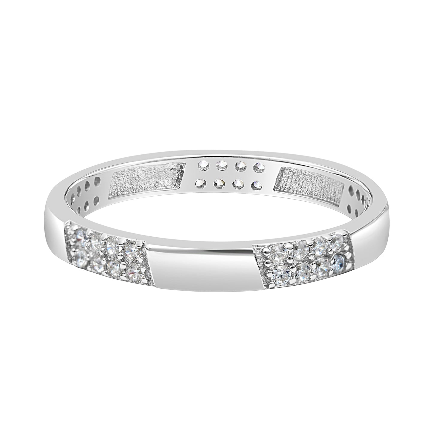 Cubic Zirconia & Sterling Silver Band